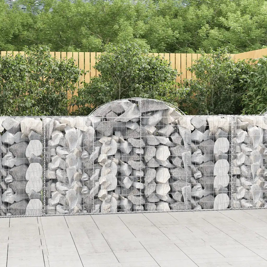 Cesti Gabbioni ad Arco 4 pz 200x50x100/120 cm Ferro Zincatocod mxl 100066