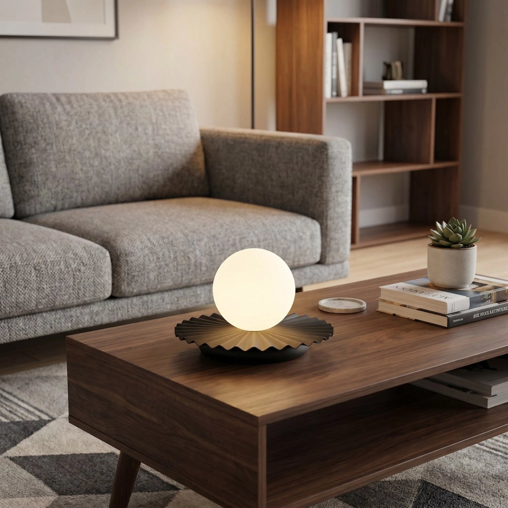 Lampada da tavolo UMBRA nera vetro sfera 1xG9 Emibig