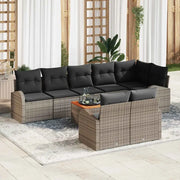 Set Divano da Giardino con cuscino 9 pcs Grigio polyrattan