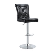 Set di 2 sgabelli da bar con design effetto coccodrillo e bottoni cristallo in pvc nero
