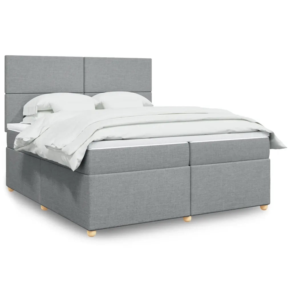 Giroletto a Molle con Materasso Grigio Chiaro 200x200cm Tessuto 3291380