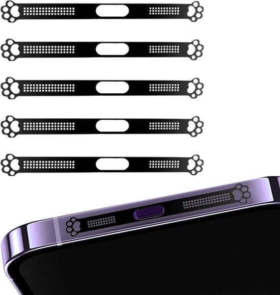 Sticker mesh anti-stoffa per iPhone 16/15 serie - Disegno gatto - Protezione contro la polvere - Orecchini per difendersi dal rumore - Mesh per diffusore - Protezione contro la polvere