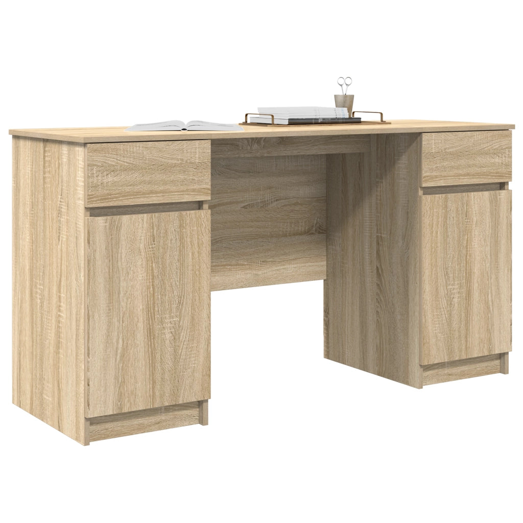 Scrivania  in Rovere Sonoma 140x49x76 cm in Legno Ingegnerizzato