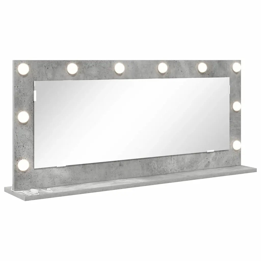 Specchio da Vanità Rettangolare Grigio cemento 100 x 45 x 18 cm 868328