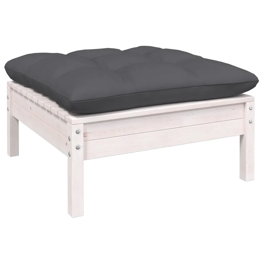 Set Divani da Giardino 8 pz con Cuscini Bianchi Legno di Pino cod mxl 44444