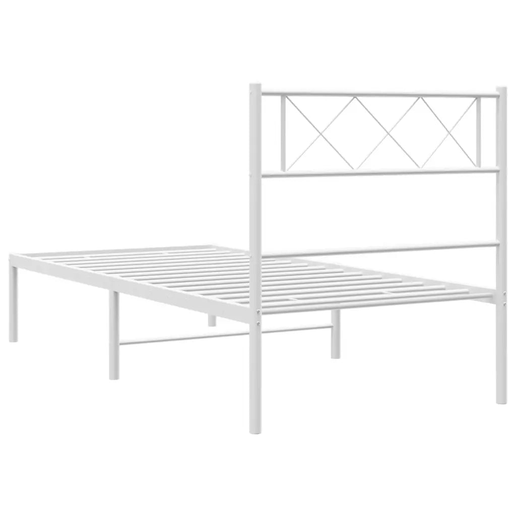 Giroletto con Testiera Metallo Bianco 90x200 cm 372319