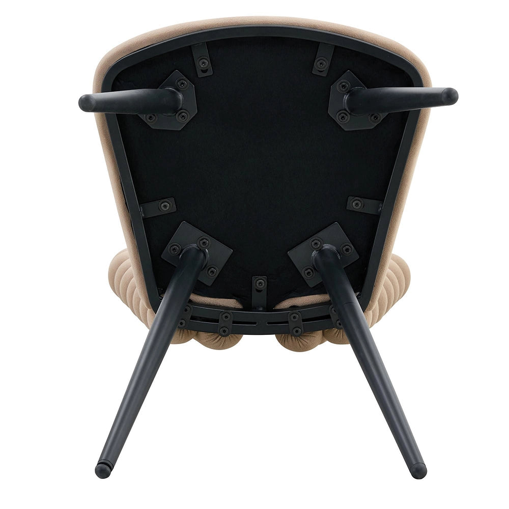 Set 2 sedie da pranzo - Xylo - velluto camel gambe nere schienale triangolare