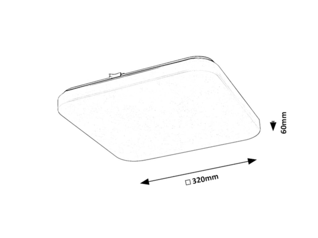 Plafoniera LED quadrata 32cm 18W bianca Rabalux Vendel