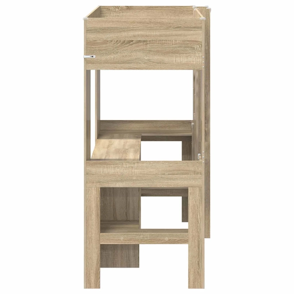 Struttura letto a castello con scrivania Rovere Sonoma 3410429