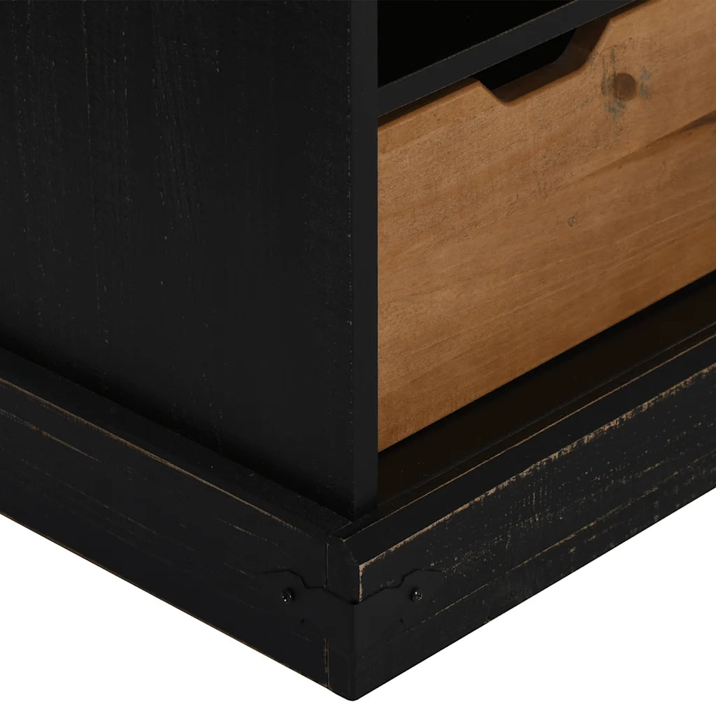 Mobile Porta TV HALDEN con Anta Scorrevole Nero 110x40x60 cm