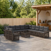 Set Divano da Giardino 12 pz Grigio polyrattan 3434885