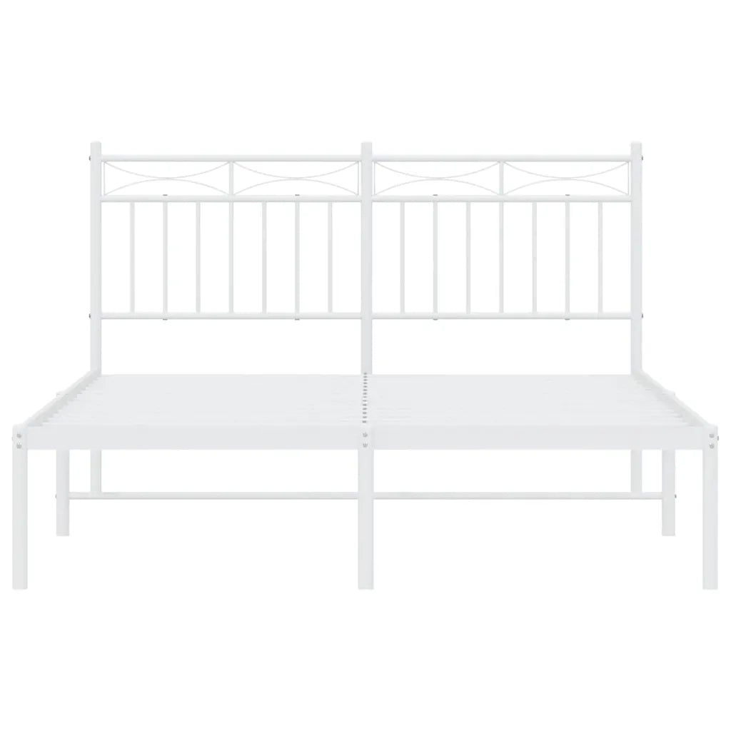 Giroletto con Testiera Metallo Bianco 135x190 cm 373739