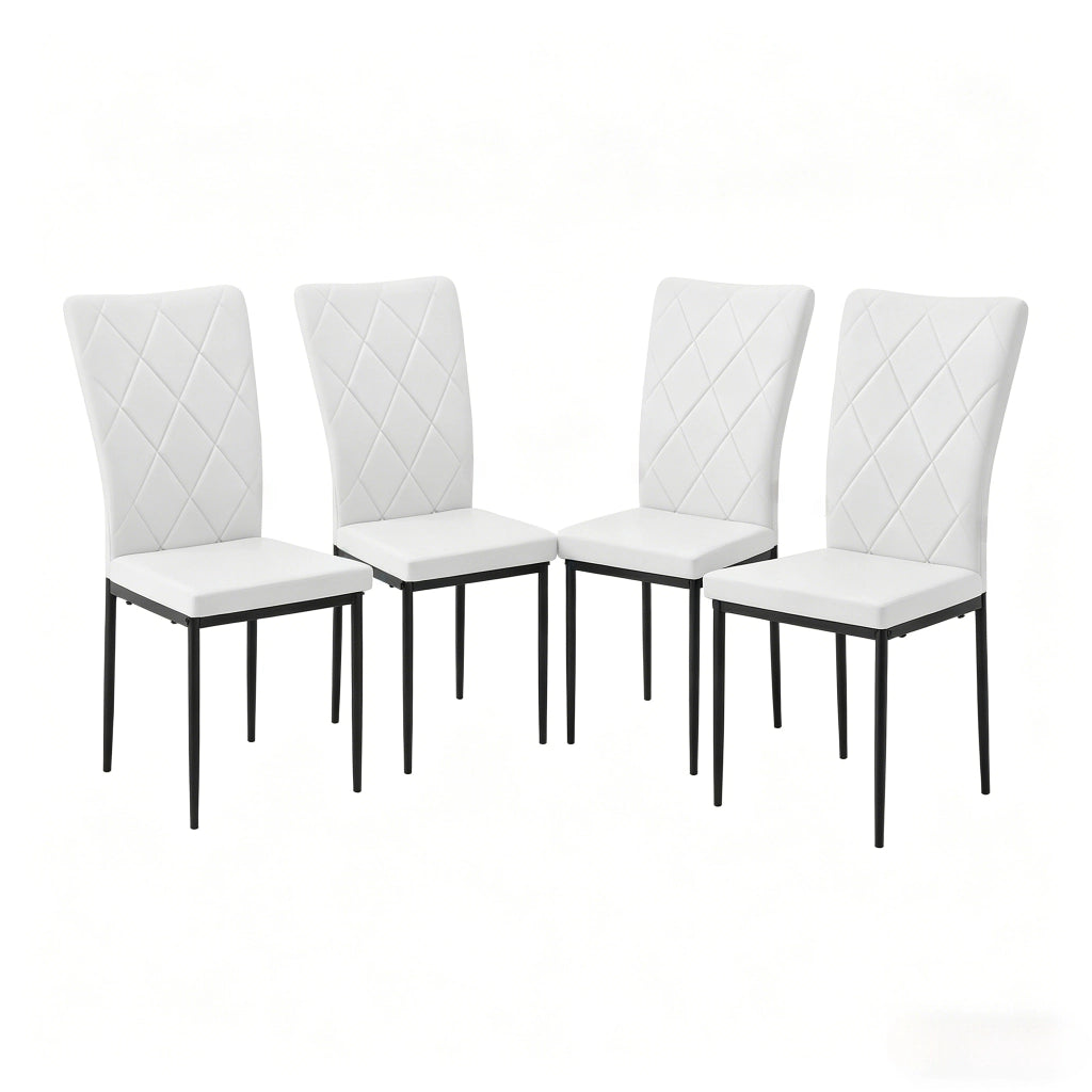 SEDIE Schienale Alto 42 x 94,5 x 59 cm Pelle Sintetica Nere Set da 4 pezzi