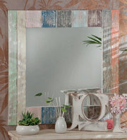 Specchio da Parete con cornice in legno 60 x 60 cm