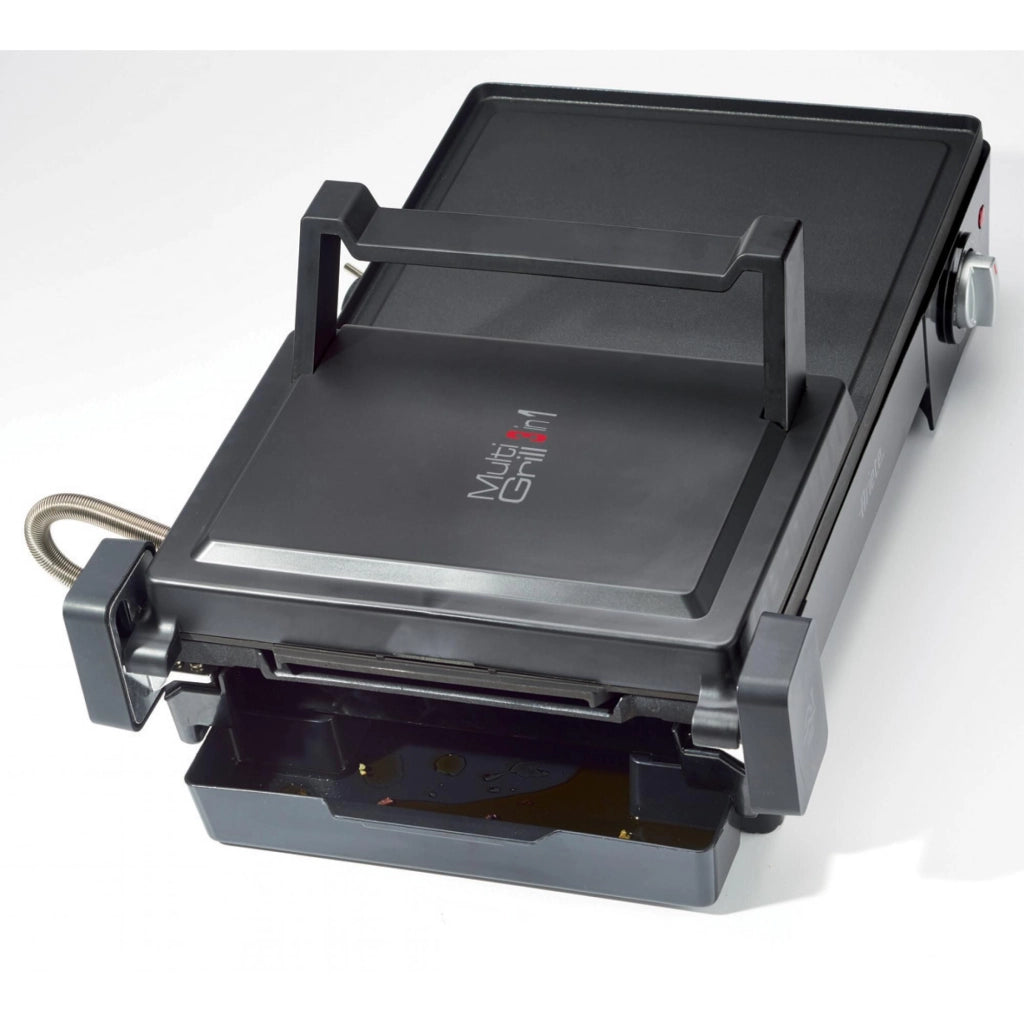 Ariete 1916 Multi Grill 3 in 1 - Griglia Elettrica, Barbecue, Piastra liscia e rigata - apertura a 180° - Termostato regolabile - 2400 Watt - Nero
