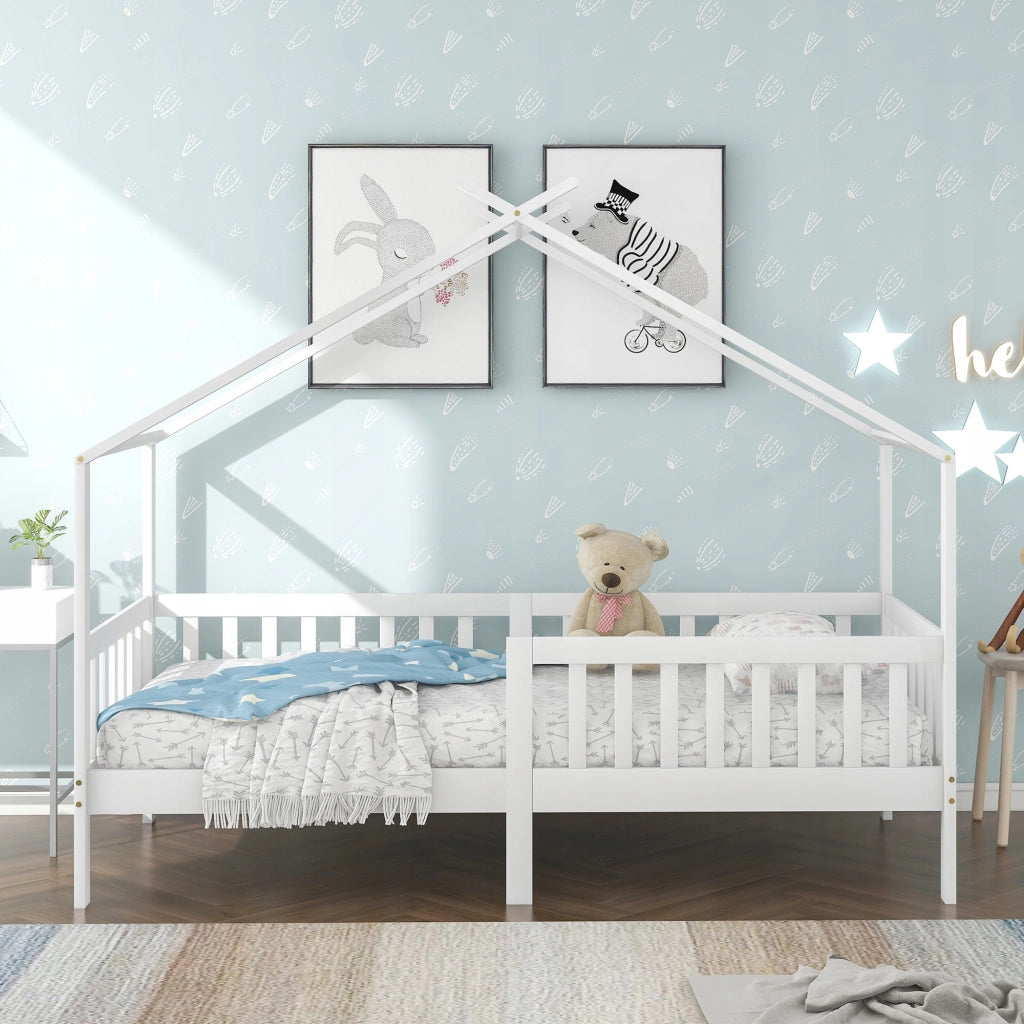Letto per bambini 200x90 bianco con sponde - Xylo