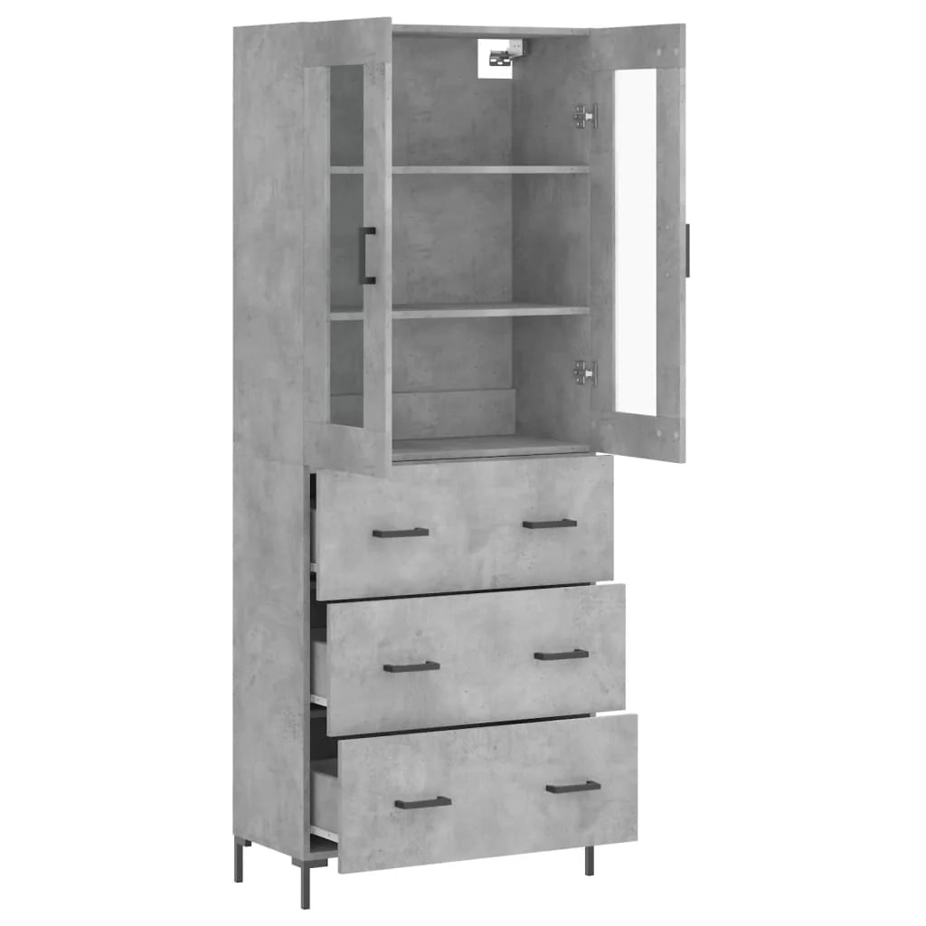 Buffet credenza cassettiera armadio mobile contenitore organizer cucina soggiorno salotto alto 69,5 x 34 x 180 cm legno ingegnerizzato grigio 02_0034631