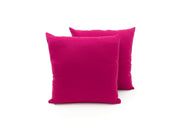 Coppia Cuscini Arredo Imbottiti Tessuto Ottoman In Tinta Unita Colore Fucsia 30 - 50x50 - Fuxia 30