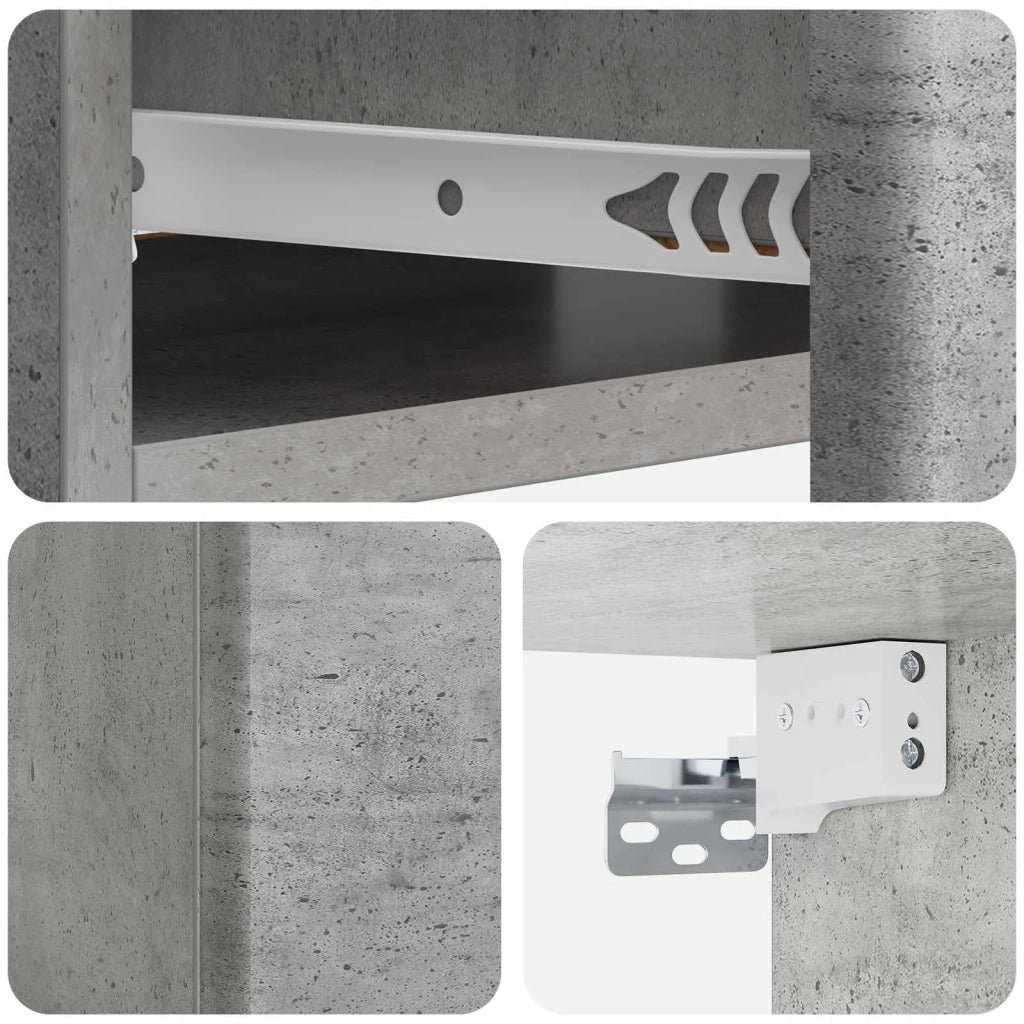 Tavolino da Parete Laterale Grigio Cemento 59 x 34,5 x 17 cm 899168