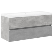 Set Mobili da Bagno | Armadio da bagno 2 pz Grigio Cemento in Legno Multistrato