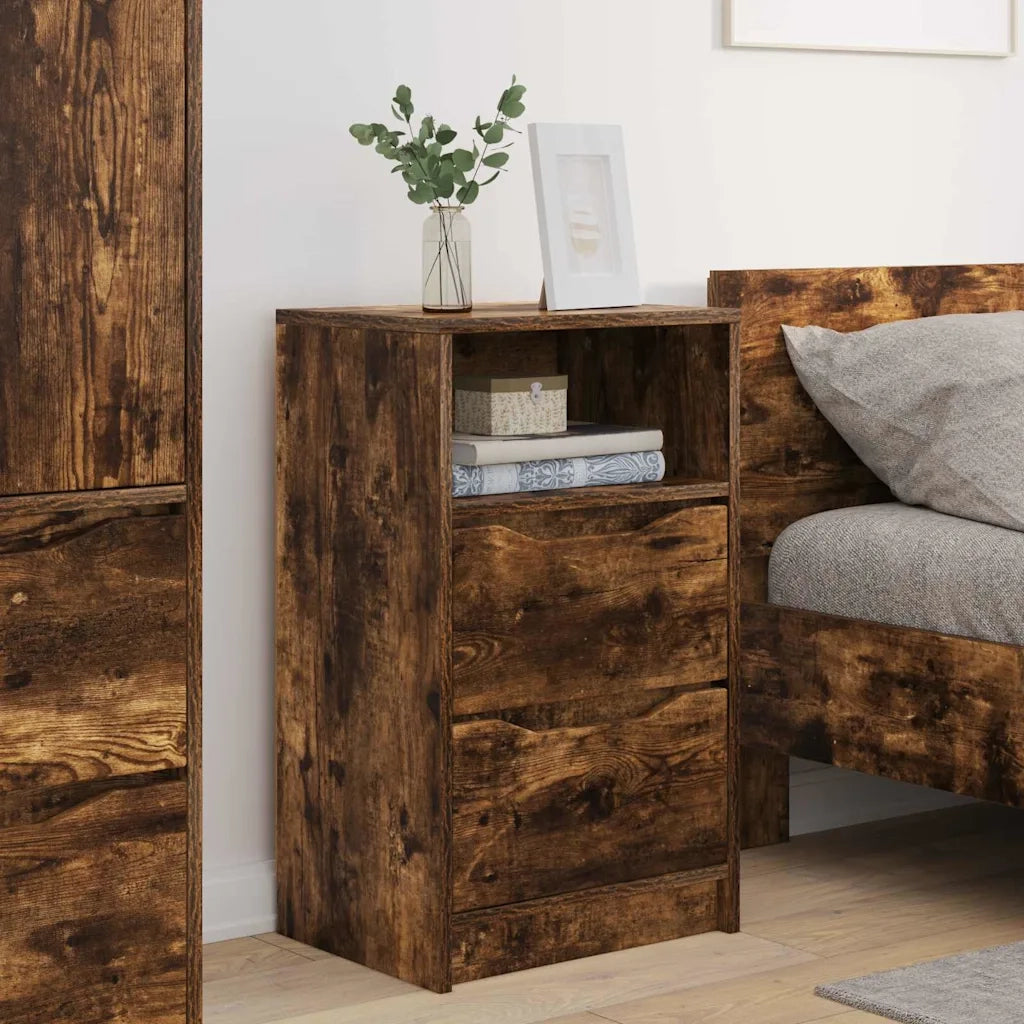 Comodini 2 pcs Rovere fumé 40 x 30 x 467 cm Legno multistrato