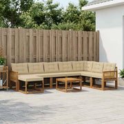 Set di divani da esterno 9 pz Naturale e Beige 3382165