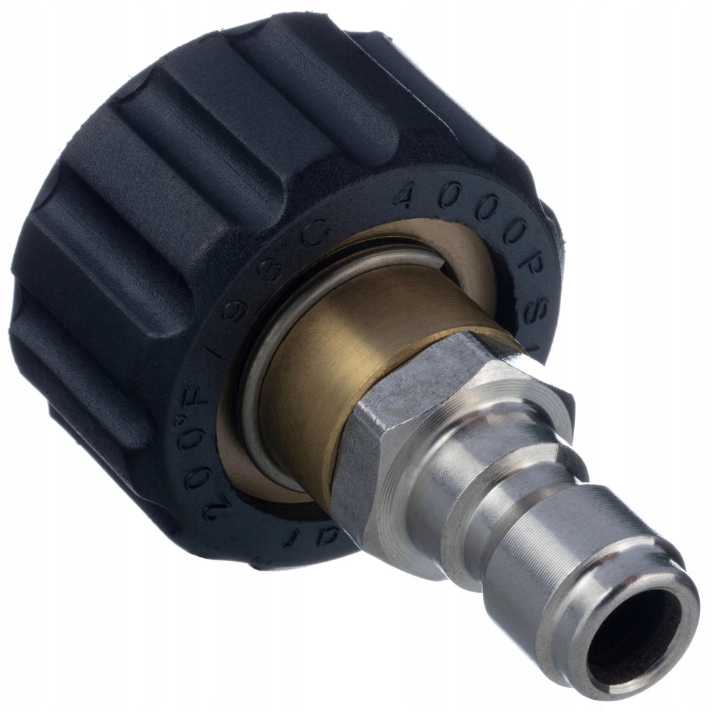 Adattatore Girevole M22x1.5 a 3/8 per Idropulitrice – Acciaio Inox e Ottone | 4000 PSI | 90°C | 30 l/min