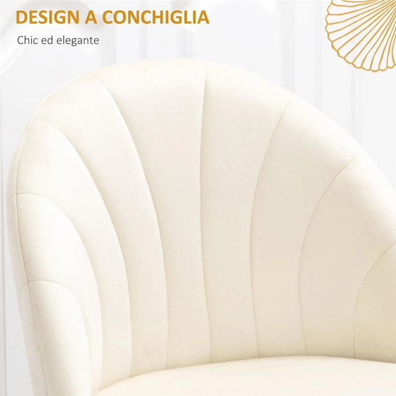 SET 2 SEDIE IMBOTTITE CON RIVESTIMENTO EFFETTO VELLUTO BEIGE