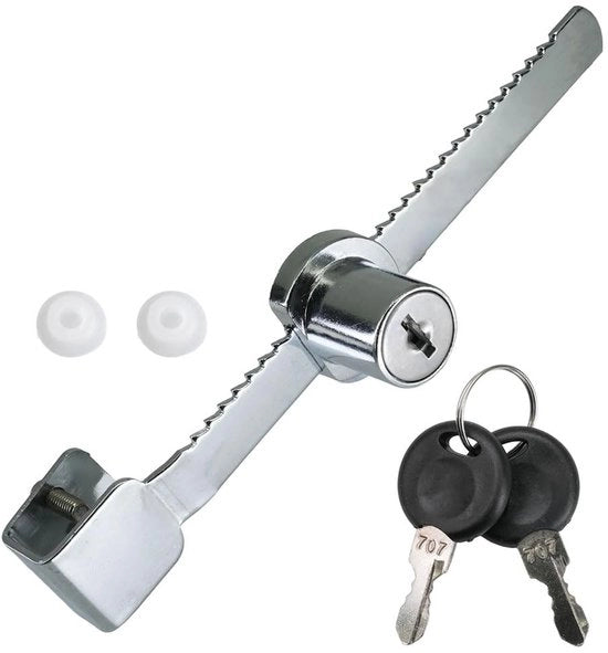 Slot per vetrata scorrevole - composto - slot per terrario - slot per serratura - adatto per porte scorrevoli in vetro - lamiera zincata resistente