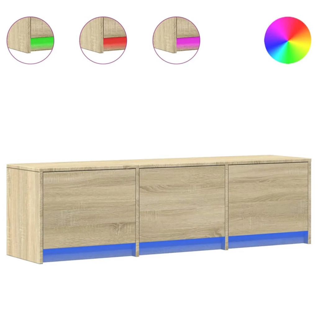 Mobile TV con LED-Credenza per TV Sonoma 140 x 34 x 40 cm Legno multistrato