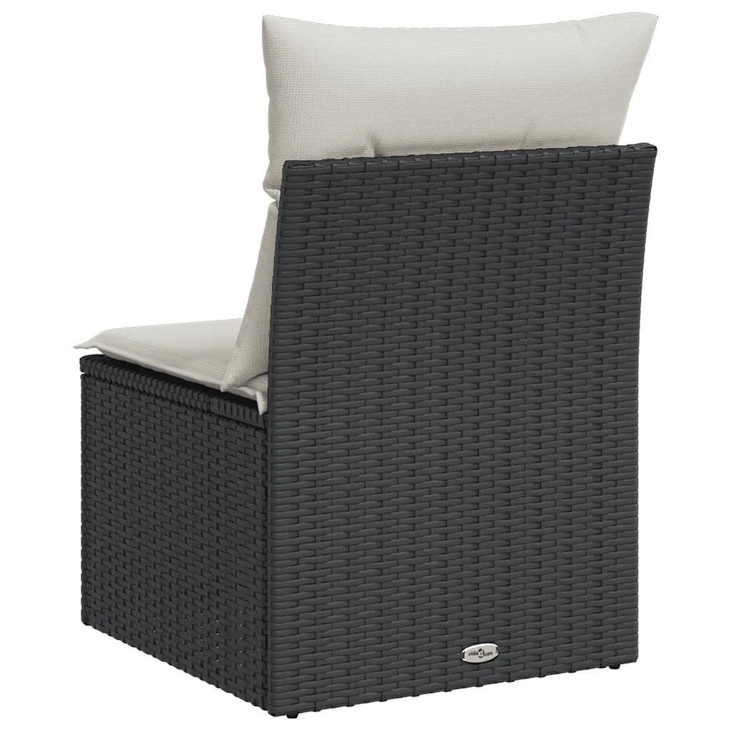 Sedia da Giardino Senza Braccioli con Cuscini Nera Polyrattan CFW5894634