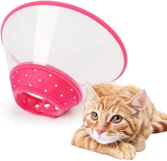 Cinturino per cani e gatti trasparente e imbottito - Cinturino di salvataggio respirabile in plastica - Taglia S per piccoli animali domestici (rosa)