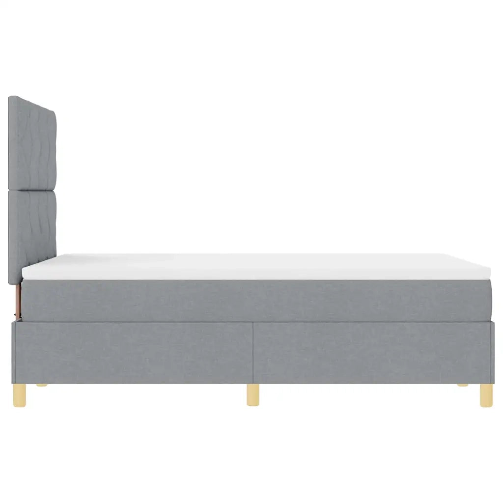 Letto a molle con materasso Grigio chiaro 120 x 190 cm Tessuto 3339679
