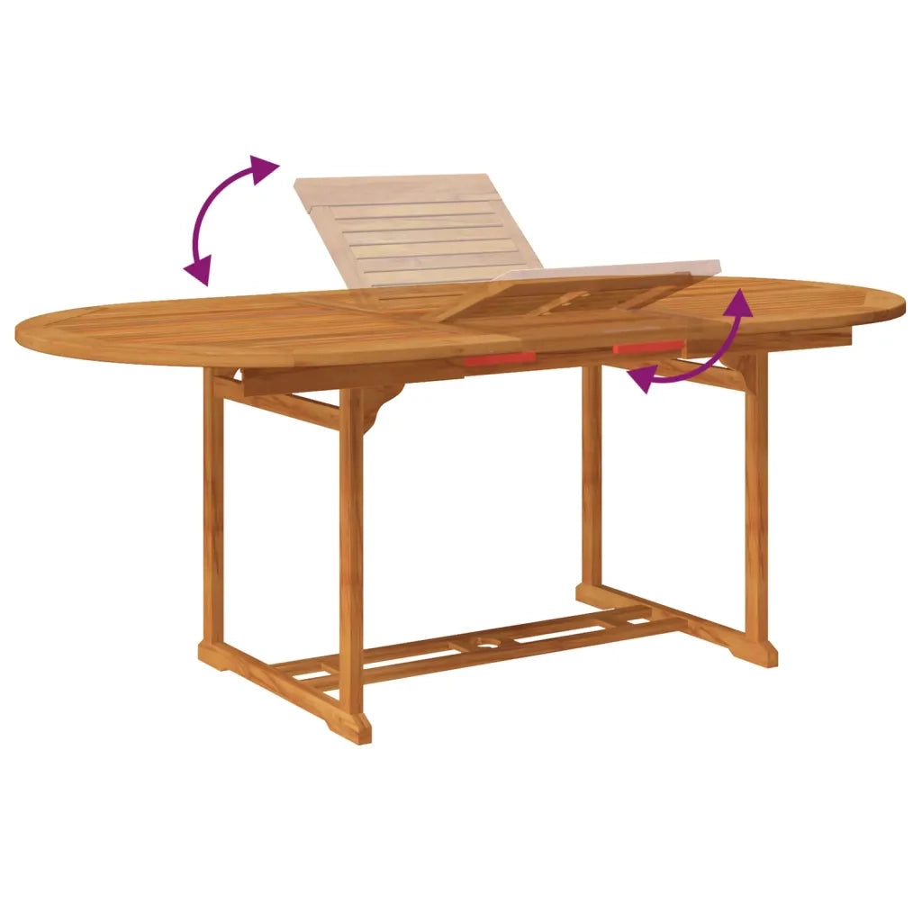 Set da Pranzo da Giardino 5 pz in Legno Massello di Acacia 150-200 cm 3058011