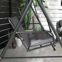 Coprisedile per Dondolo da Giardino 115x48x48cm in Tessuto a Rete Grigio