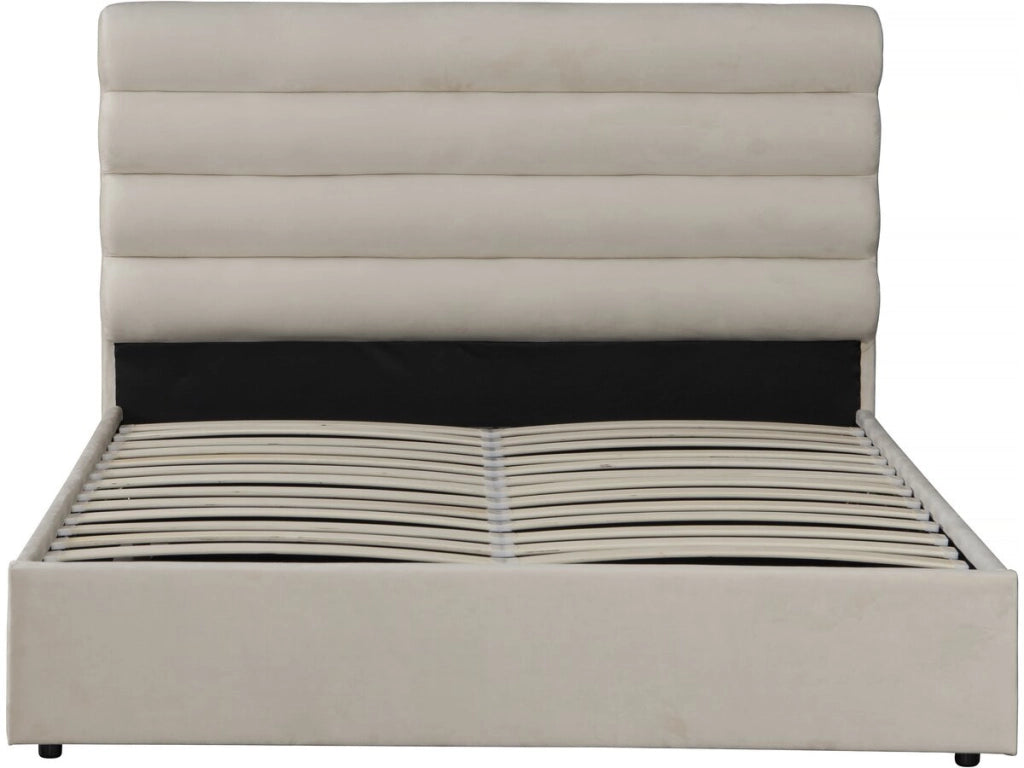 Letto matrimoniale in velluto di design Livigno - 160 x 200 cm - Beige