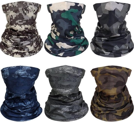 Sciarpa multifunzionale per collo - 6 pezzi - Unisex - Impermeabile - Respirabile - Microfibra-Poliestere - Adatta per attività outdoor/sportive - Foulard