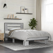 Giroletto Grigio Sonoma 75x190cm in Legno Multistrato e Metallo 845660