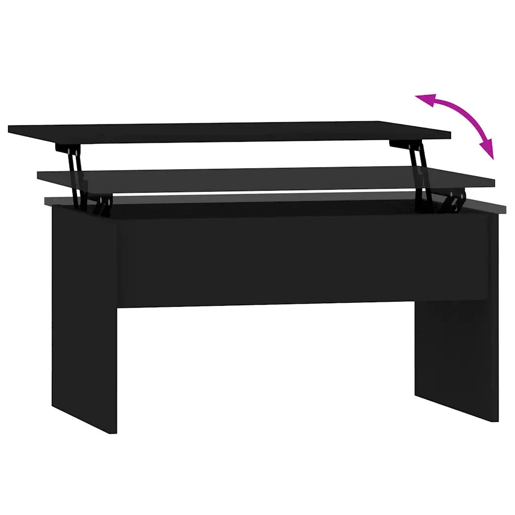 Tavolino da Salotto Nero 80x55,5x41,5 cm in Legno Multistrato 809639