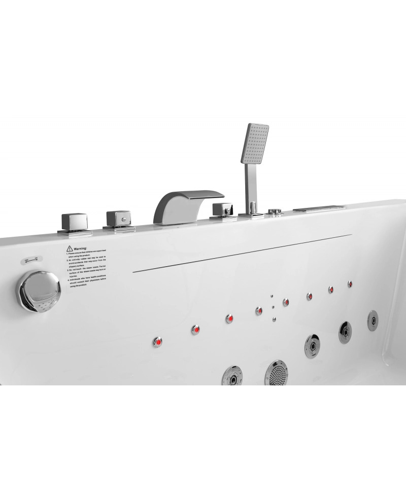 Vasca idromassaggio Cascata Led Riscaldatore 180x120cm 2-4 Posti Full Sicorage Novation