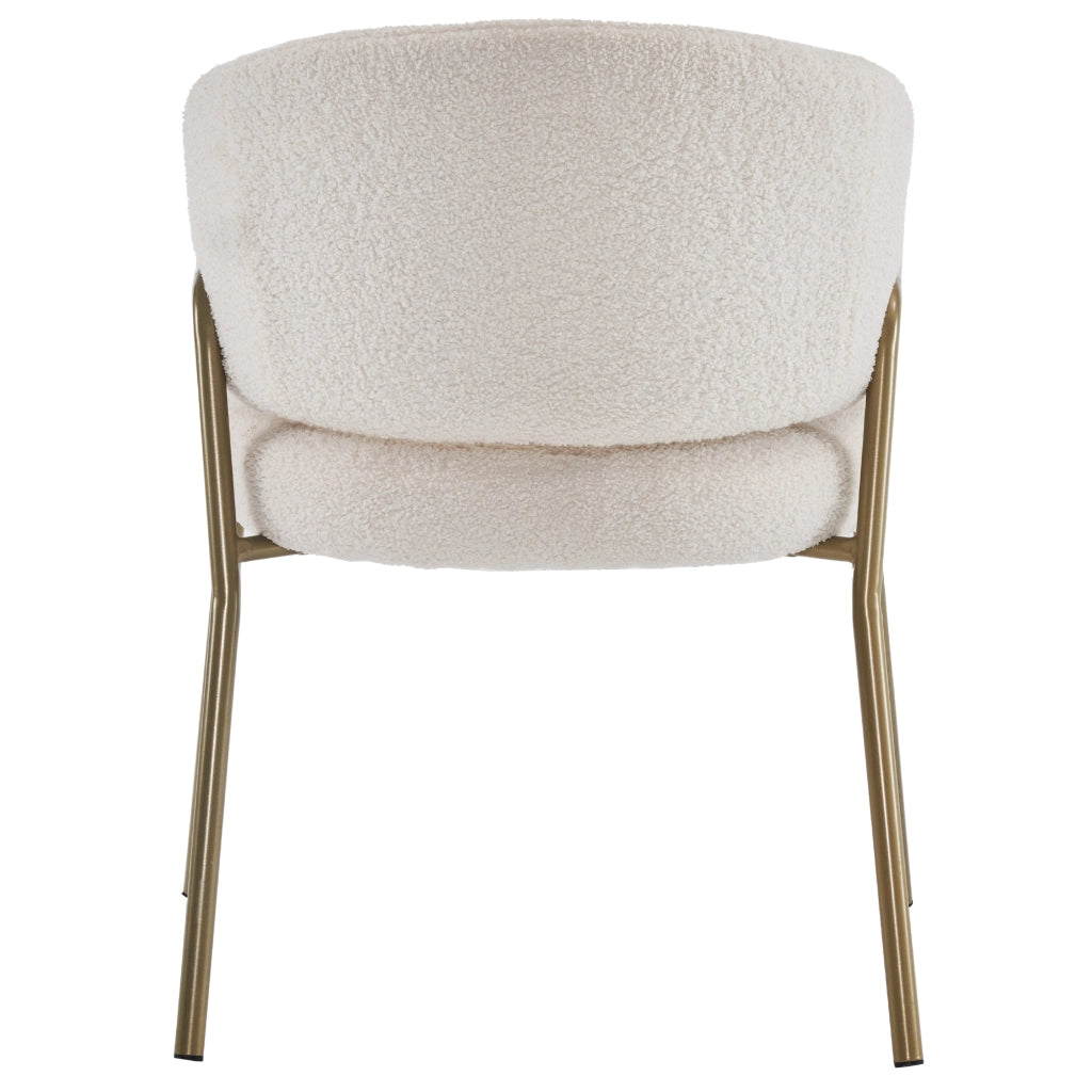 Sedia da Pranzo in Velluto ¨C MINIMAL ¨C Bianco, Gambe Oro, Set 6 Pezzi
