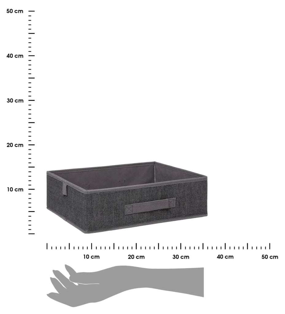 Scatola organizer grigio scuro cm 36x28x11h