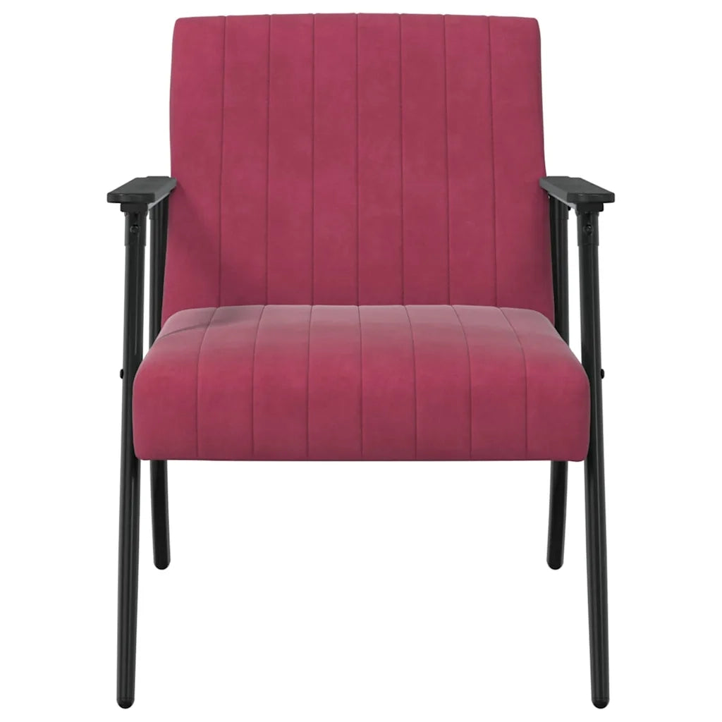 Poltrona | Sedia Relax Rosso Vino 59 x 75 x 78 cm Velluto