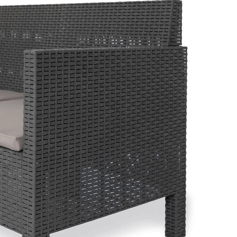 Set da giardino 4 posti PENELOPE – Nero antracite