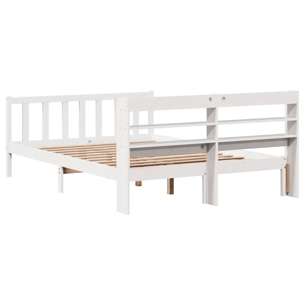 Letto senza Materasso-Struttura Letto Bianco 150x200 cm Legno Massello di Pino 799023