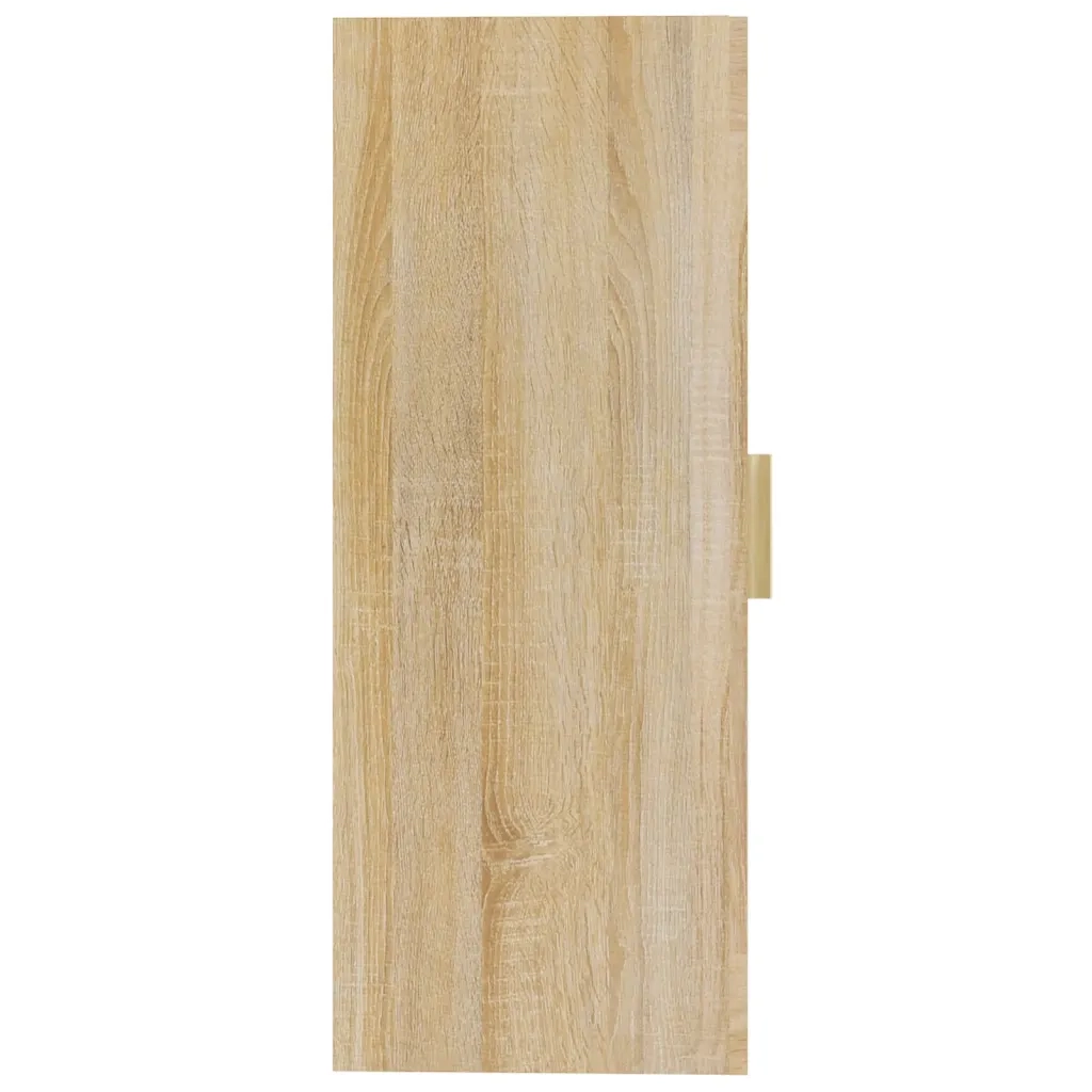 Mobile contenitore a parete pratico e dal design contemporaneo 69,5 x 34 x 90 cm realizzato in legno composito di rovere Sonoma 02_0048022