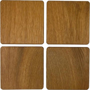 Sottopiedi in legno di quercia massello - set da 4 - trattati a olio naturale - rettangolari - decorazione da tavolo moderna - 10 x 10 x 1 cm