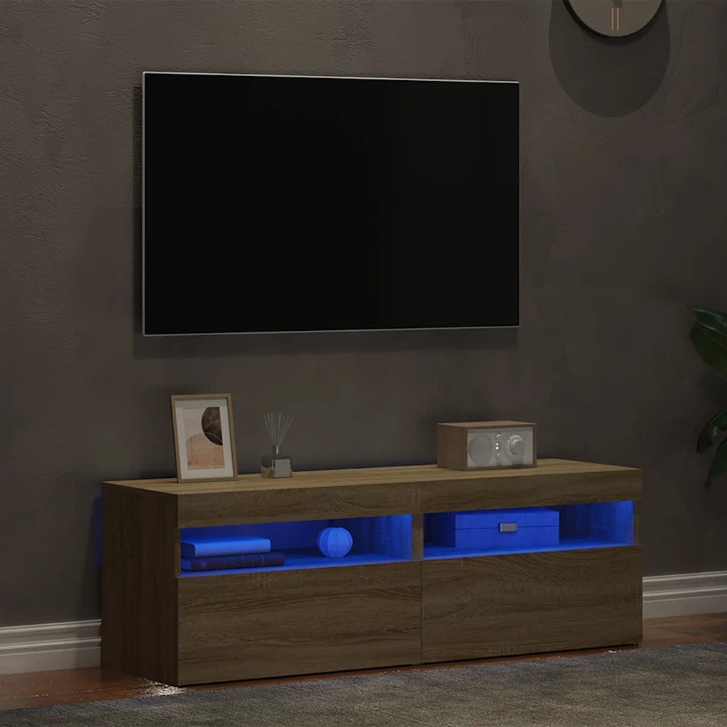Mobili Porta TV con LED 2 pz Rovere Sonoma 60x35x40 cm 804416