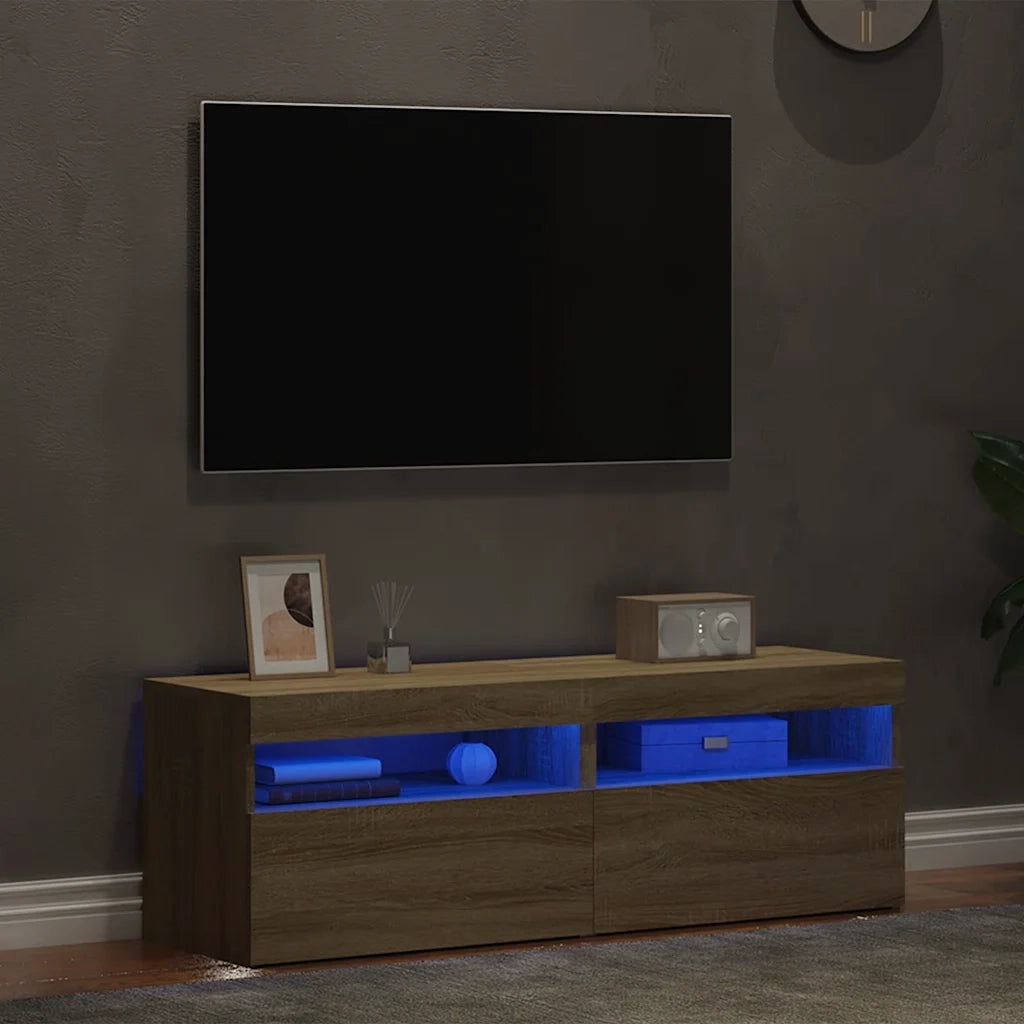 Mobili Porta TV con LED 2 pz Rovere Sonoma 60x35x40 cm 804416
