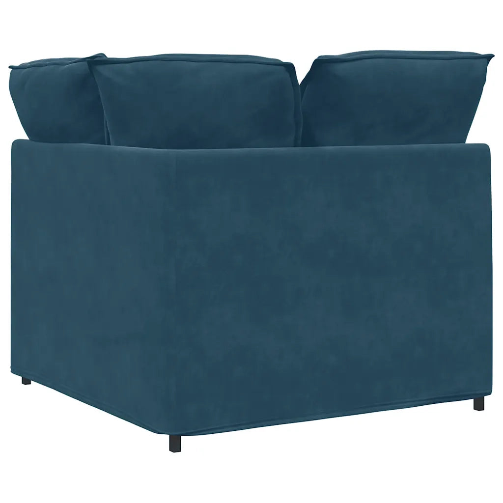 Modulo Angolare Divano Modulare con Cuscini Blu 100 cm CFW6214049